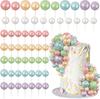 56 PCS Ball Cake Toppers - Colorful Pearl Cake Decorations for Birthday, Wedding, Cupcakes Ball Party Supplies DIY Dessert Decor