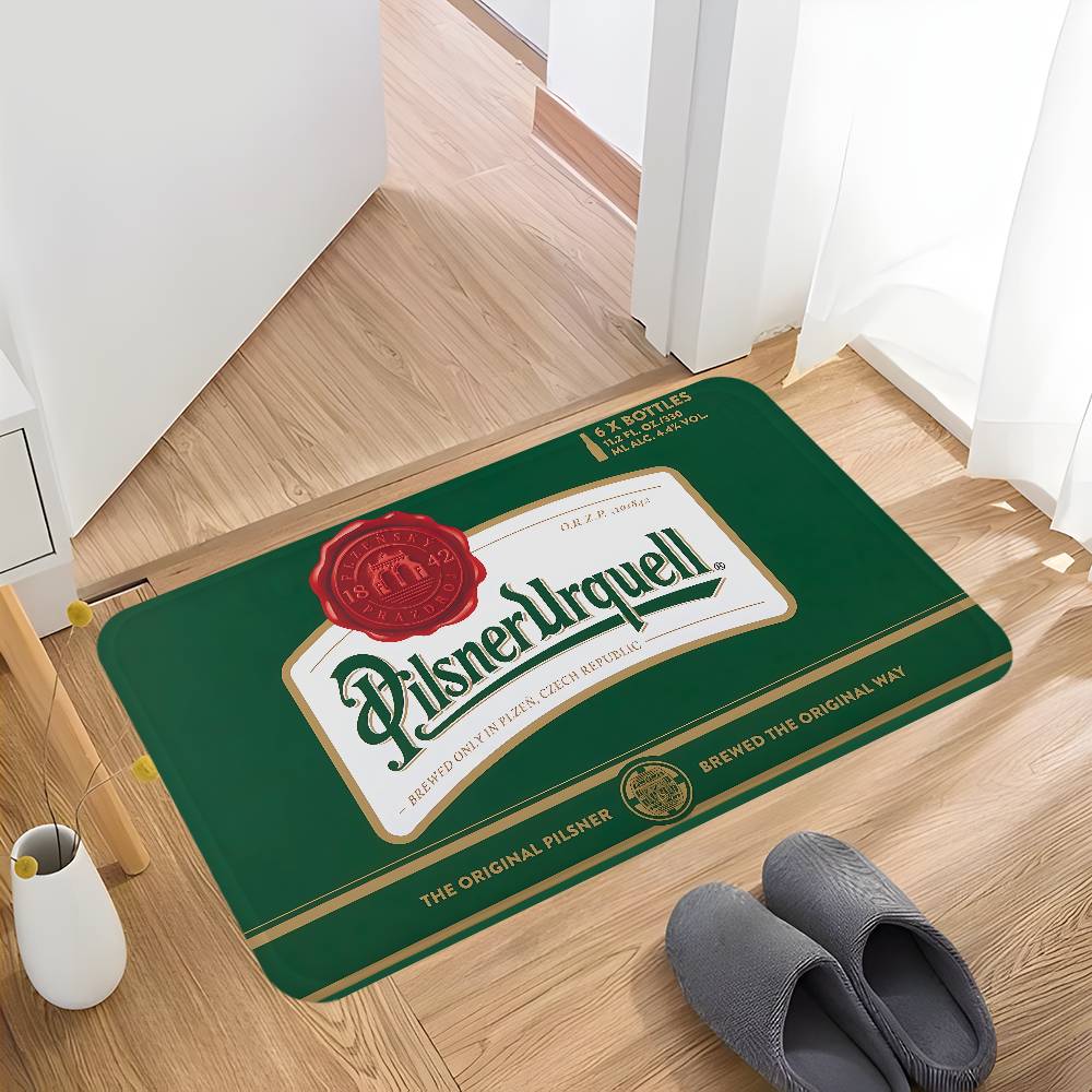 Tappetino Ingresso Birra P-Pilsner Urquell Stile Nordico Tappetino Casa Bagno-WC Tappetini Camera da Letto Hotel Tappetino Decorativo
