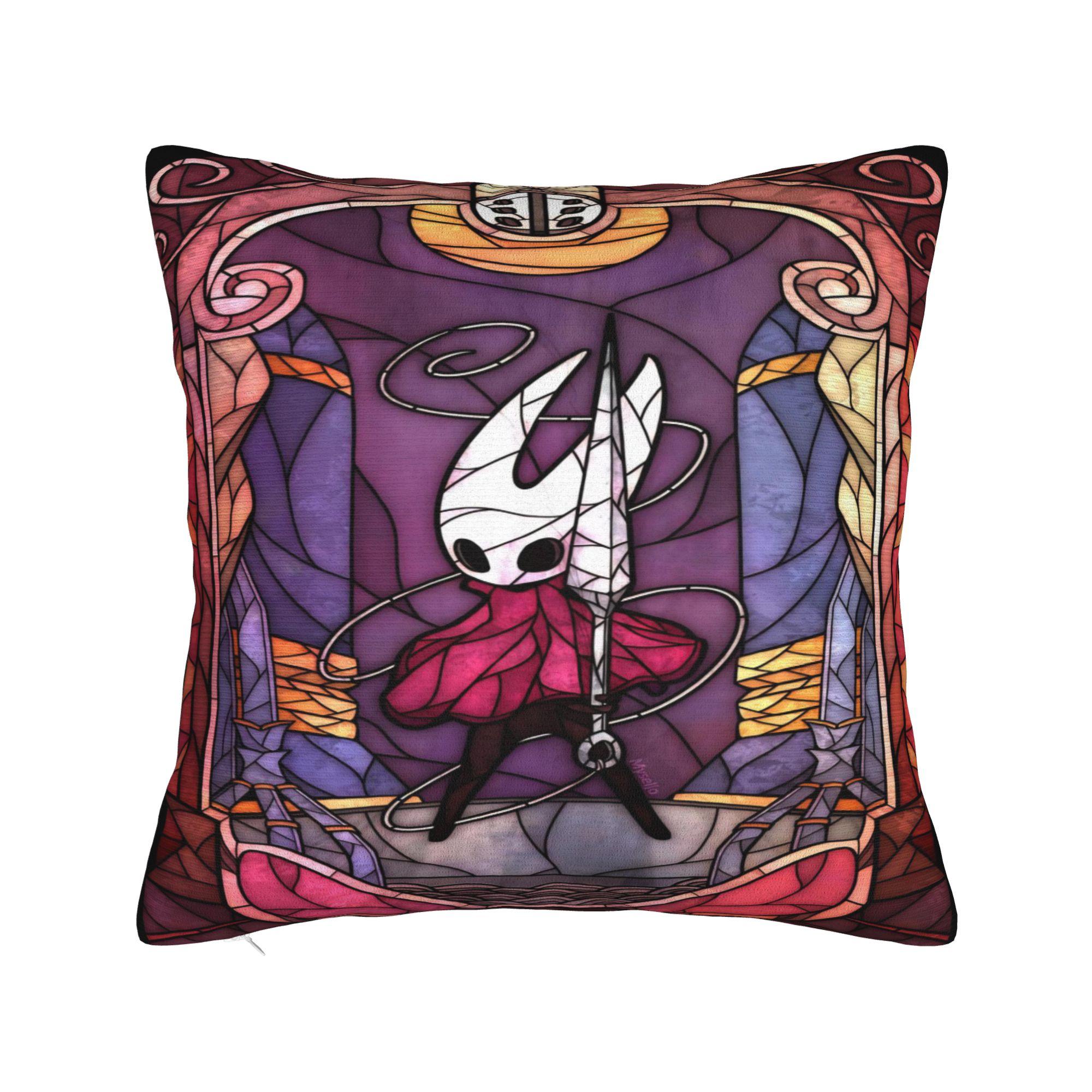 

Hollow knight Cartoon Game Knight and Hornet Pillowcases Funny Pillow Case For Sofa Bedroom Home Decor Soft Pillow Cover 30x30cm 12x12in