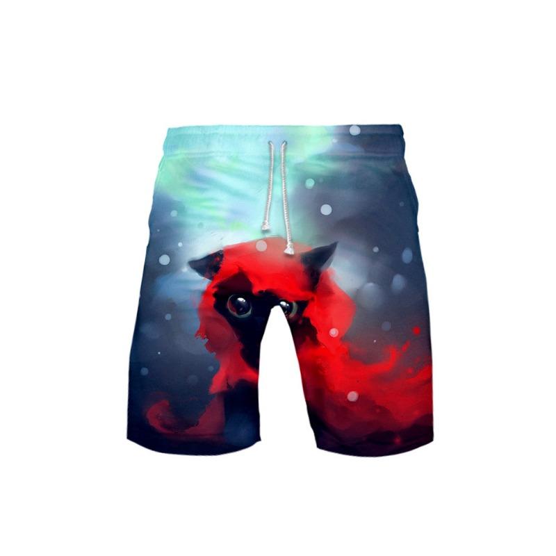 Katze 3D Digital Bedruckte Lässige Strandhosen für Herren Shorts Herren