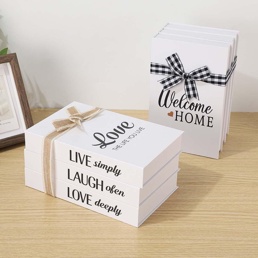 Rustic Stacking Display Books 3 Piece Set for Home and Office Decoration