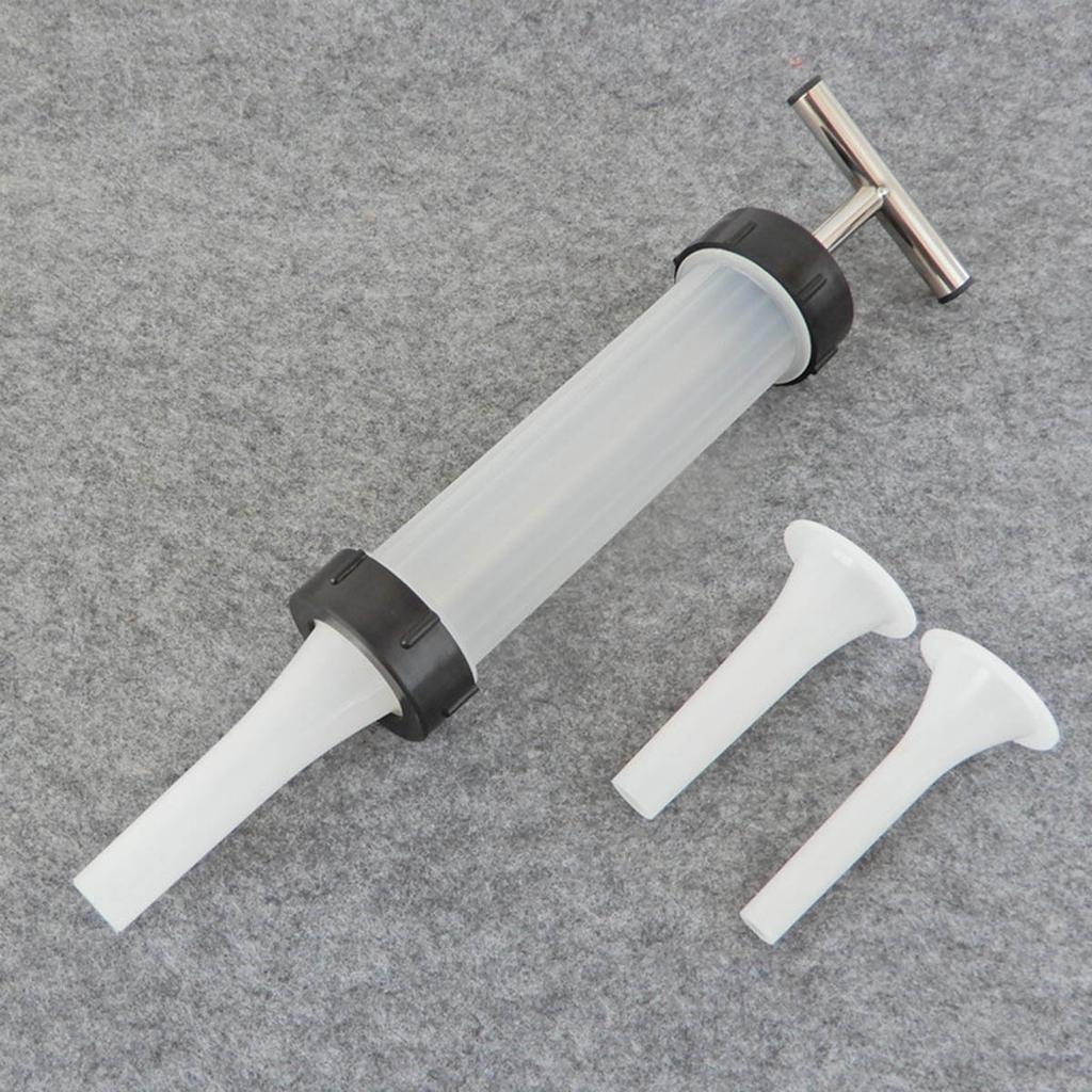Home Kitchen Sausage Stuffer with 3 Filling Tubes Manual Hand Push Type Plastic Sausage Maker