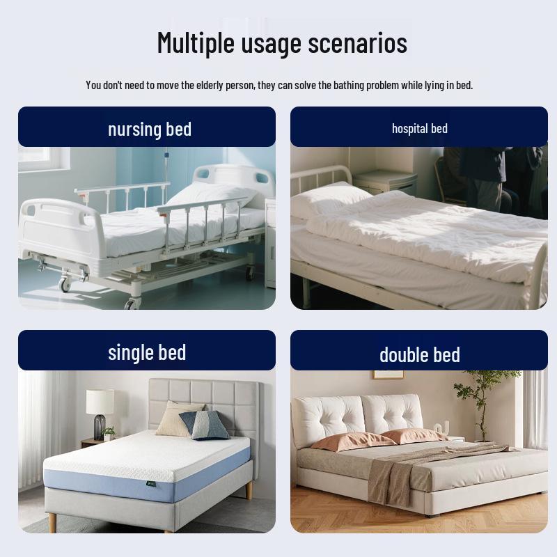 Folding Manual Crank Movable Bath Bed for Paralyzed Elderly in Nursing Homes