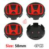 4Pcs ABS 58mm 69mm Car Wheel Center Hub Center Cap Rim Hub Dustproof Cover Emblemem For Honda Accord CRV XRV Civic Odyssey Acces aju256