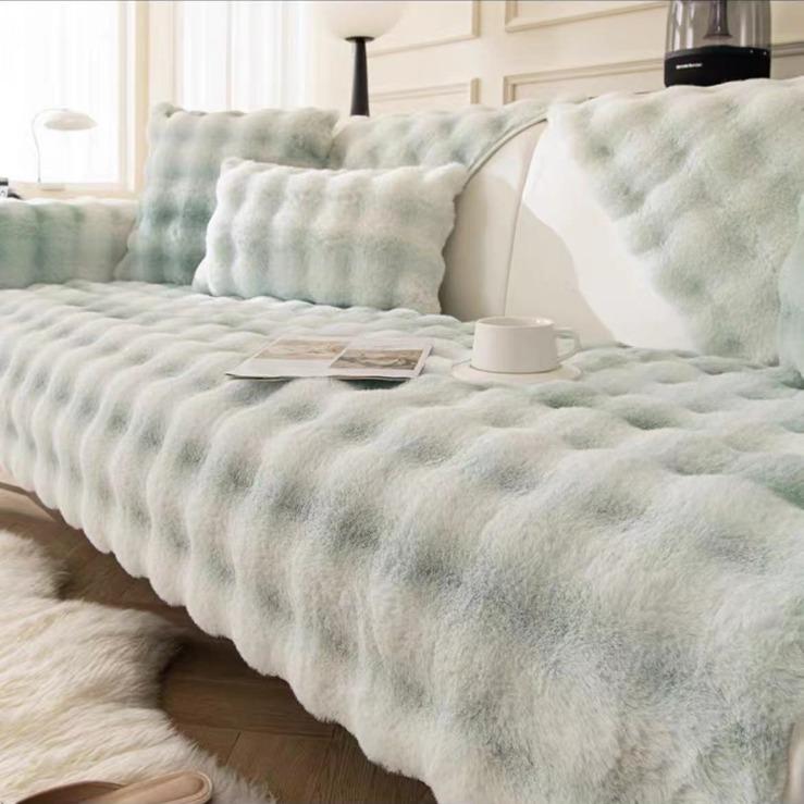 Super Soft Rabbit Velvet Teplý sametový polštář na pohovku Zimní zahušťovací masážní potah na pohovku Nový látkový ručník.