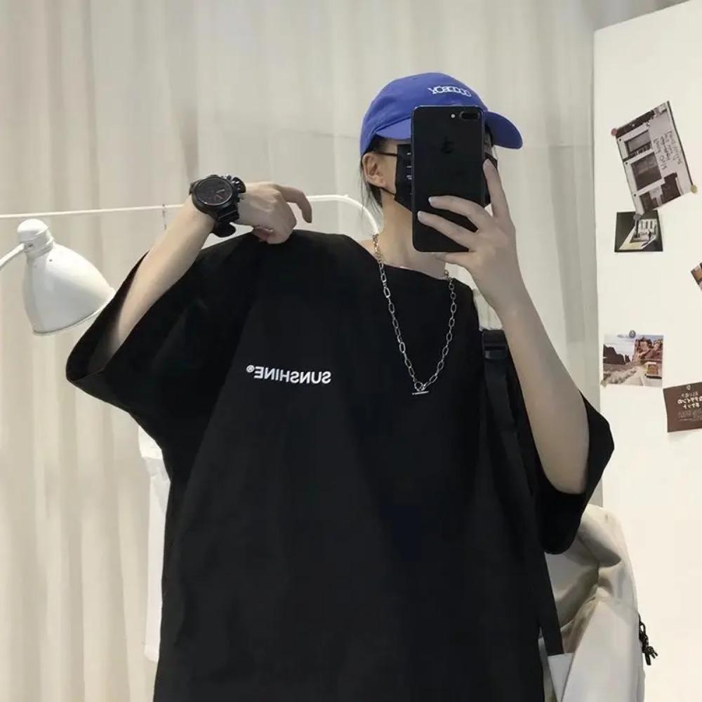 Summer New Casual Loose T-shirt Short Sleeved Men's Fashion Loose Printing Large 8XL Hip Hop Couple Wear Half Sleeve Cotton Top