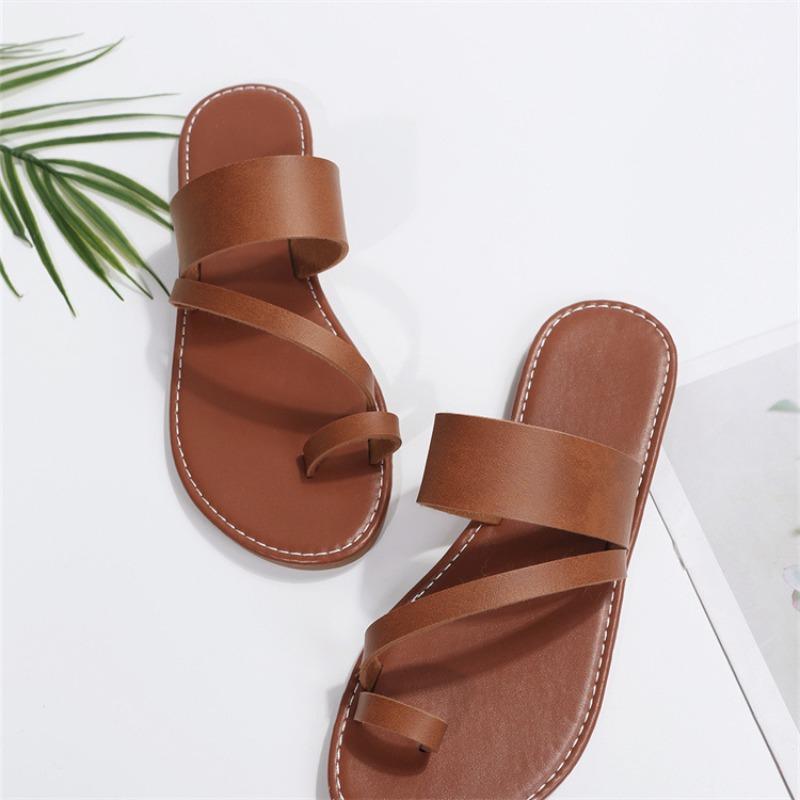 Damen Zehenfreie Slipper Sandalen, Übergröße Lässige Sommer Pantoletten