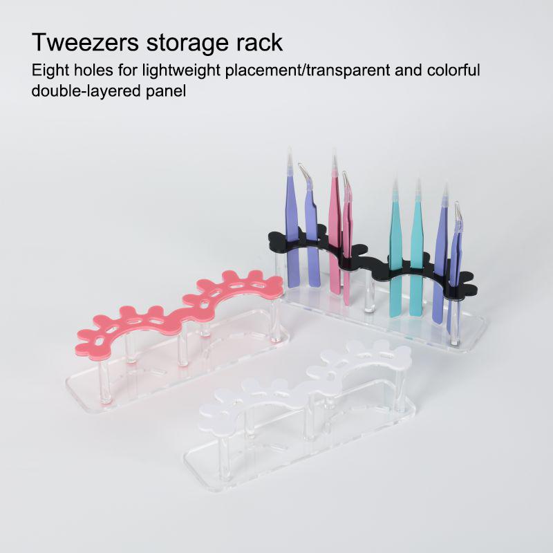 Acrylic Eyelash Tweezers Storage Rack Tweezer Organizer Holder Stand Eyelash Extension Tools Makeup Beauty Shelf 8 Holes