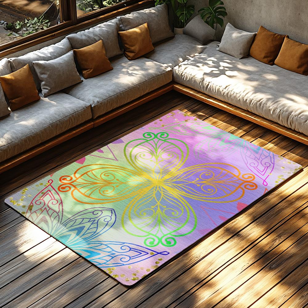 Unique Abstract Area Rug Washable Non-Slip Floor Mat Home Decor Living Room Bedroom Carpet Modern Art Design Indoor Outdoor Rug