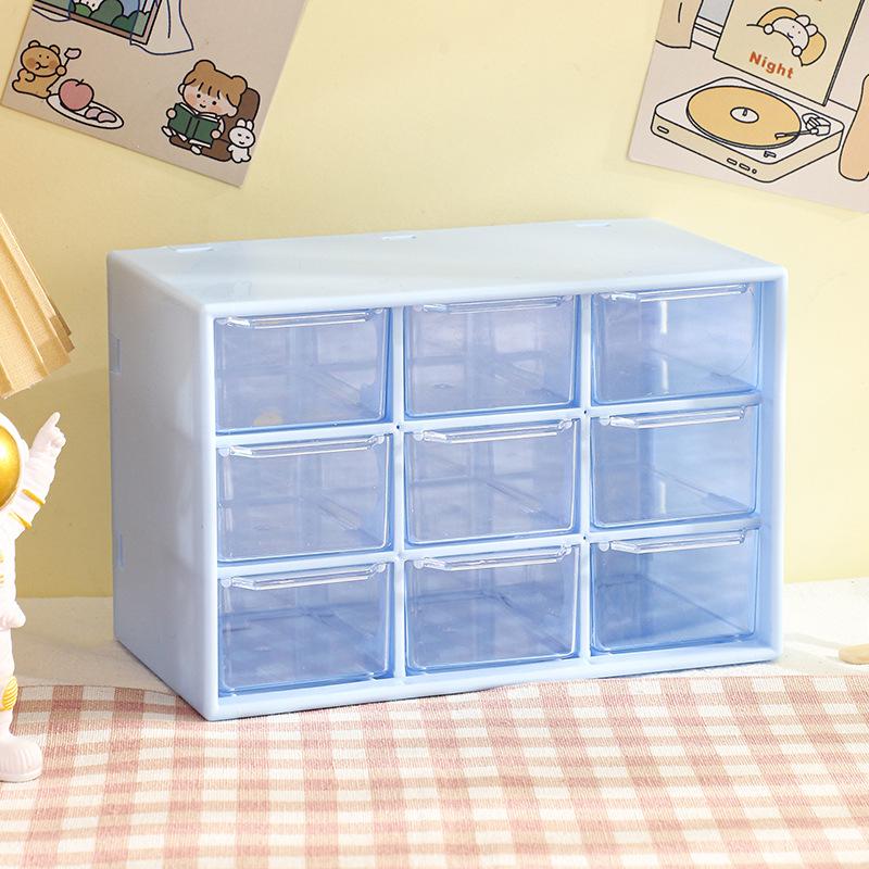 Transparente Desktop-Schreibwaren-Aufbewahrungsbox Schubladenregal Mehrschichtiger Organizer Schreibtisch Schmuck Kosmetik Aufbewahrungsboxen Home-Organisatoren
