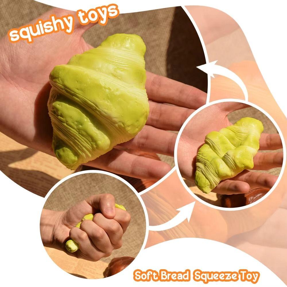 Simulation Artificial Bread Fake Sticky Food Soft Rebound Toys Croissant Squishy Toy Kids Adults