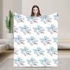 Cute Jeff The Landshark Flannel Blankets Shark Funny Throw Blanket for Home 200x150cm Plush Thin Quilt