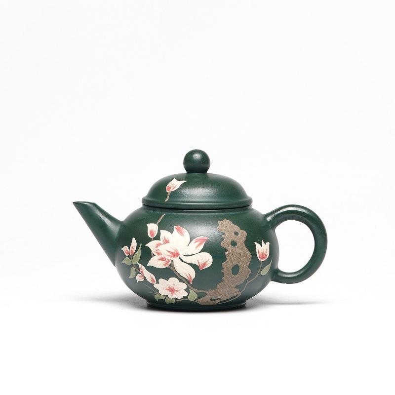 

150ml Ancient Yixing Purple Clay Teapots Artists Handmade Flowers Pot Raw Ore Green Mud Kettle Chinese Zisha Tea Set Drinkware