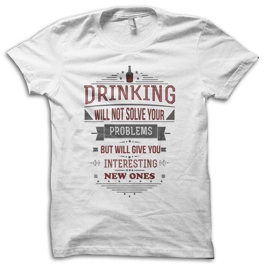 Футболка с надписью  Проблемы с алкоголем  Смешная шутка про алкоголь M5669 S