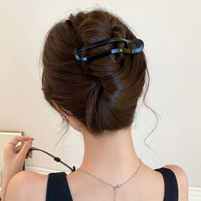 Plastová spona do vlasů Protiskluzové zuby Průhledná zadní část Drápek do vlasů Nástroj na styling vlasů Denní nošení Cestovní doplňky do vlasů