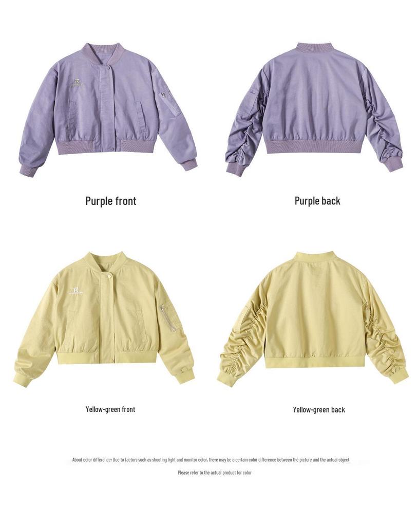 Tao Town Girls' Korean Style Casual Baseballjacka