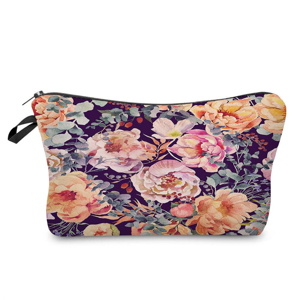 

Женская косметичка с цветочным принтом Органайзер для туалетных принадлежностей Дорожный чехол 6791 KTB