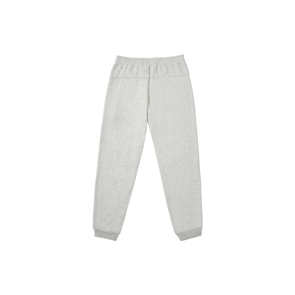 Li-Ning Solid Color Zipper Pocket Cuffed Fleece Warm Knitted Sports Pants Men pants Light-Gray AKLTC59-2