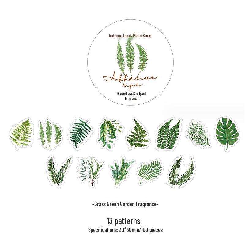 Autumn Evening Song Washi Tape Series: Irregular Collage Retro Journal Stickers - 9 Designs for DIY Decoration