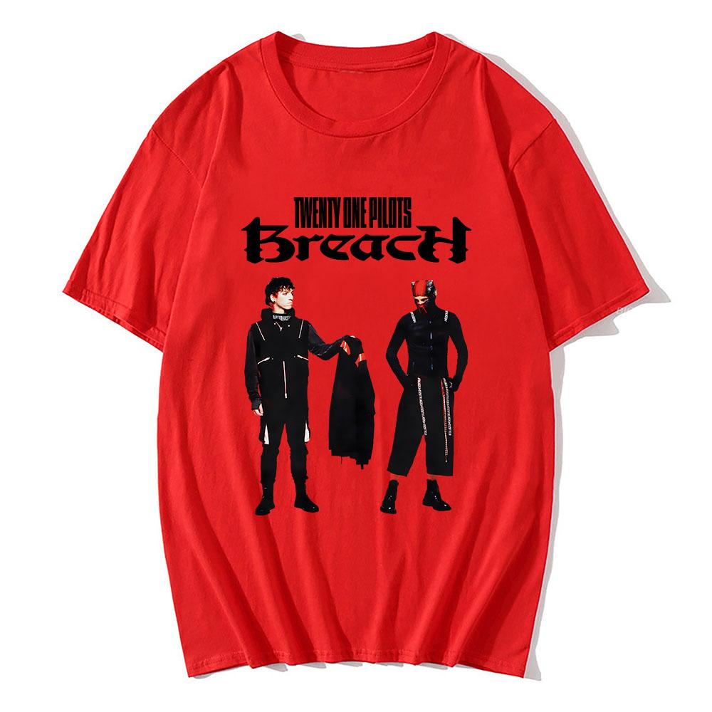 BREACH T-SHIRT Twenty One Pilots Band Graphic Tshirts Summer Cotton Hip Hop Unisex Streetwear Short Sleeve Male T Shirt Print Tee
