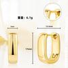 Light Luxury U Shaped Smooth Hoop Earrings Exquisite Minimalist Circle Ear Studs Elegant Versatile High End Jewelry