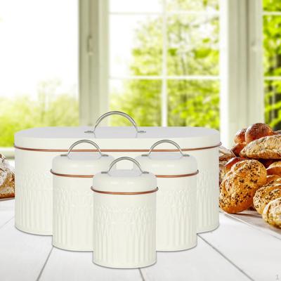 4Pcs Kitchen Canisters for Countertop Bread Box Holder Keeping Flavor Food Storage