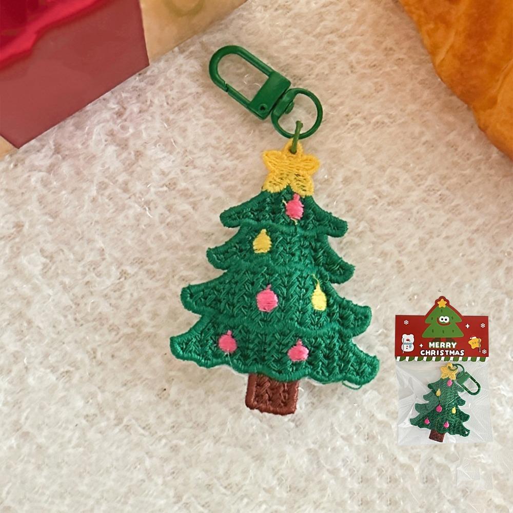 Weave Cartoon Santa Claus Keychain Christmas Tree Christmas Plush Toy  Backpack Decor