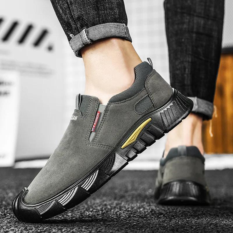 Casual Shoes for Men Fashion Breathable Men's Sneakers Outdoor Non-Slip Work Shoes Comfortable Slip On Loafers Men Driving Shoes
