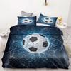 Cartoon Duvet Cover Set Football Graffiti 3D Soccer Ball Bedding Set For Boys Teens Sports Theme Bed Linen With Pillowcases
