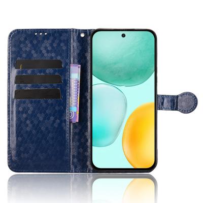 Etui portfelowe dla Honor X6c 4G z wytłoczonym wzorem w kropki, skórzane PU, pokrowiec na telefon z paskiem na nadgarstek