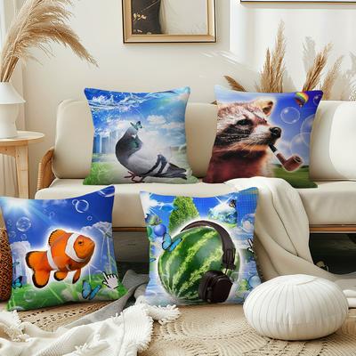 Funny Frutiger Aero Art Cushion Cover Pillow Cover Decoration Room Home Sofa Living Office Car Nordic Simplicity