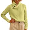 Women's Solid Color Casual Button Long Sleeved Loose Pullover Top
