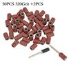50x 320 Grit Drum Sanding Bands Sleeves + 2 Pcs Mandrels Sandpaper Rotary Tool