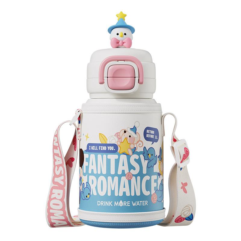 Cute Thermos Cup Children's Double Drink Cup Stainless Steel Food Grade Students Male and Female Cartoon Figures Water Bottle Cup