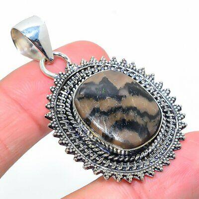 

Natural Spider Wave Gemstone Handmade 925 Sterling Silver Pendant 2.13 j4S68