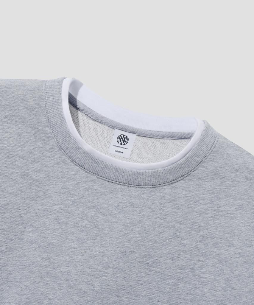 AGOD Layered Crew Neck Sweatshirt [Gray]
