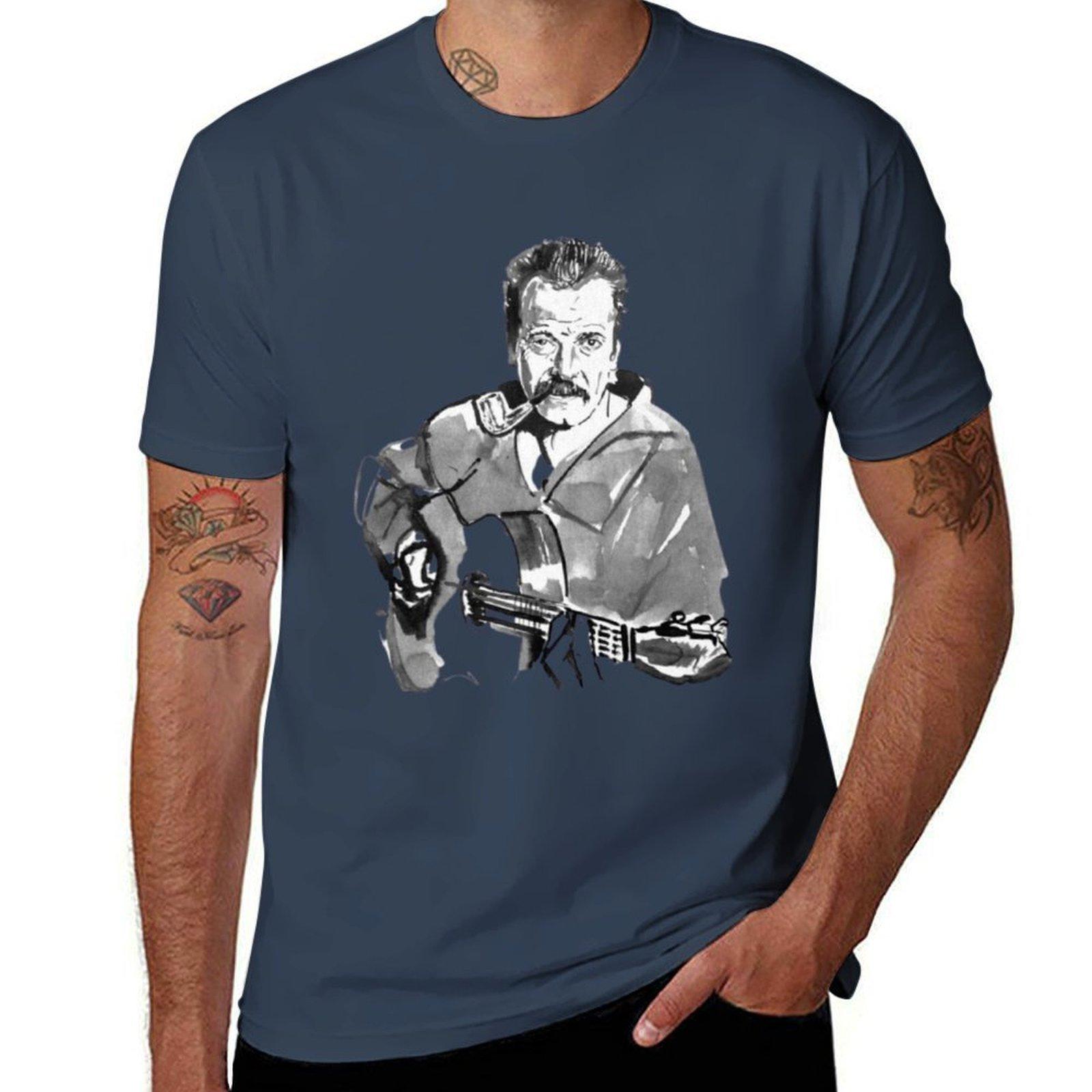 Georges Brassens Classique Tshirt Art Pattern Printed Casual Top S