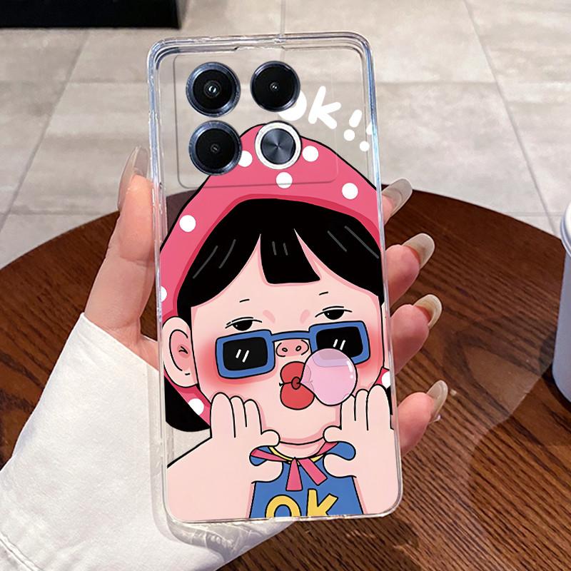 Jelly Casing For Infinix Note 40 5G X6851 X6852 Fundas Capa Clear Silicone Soft TPU Back Cover Cute Cat Rabbit Heart Phone Case