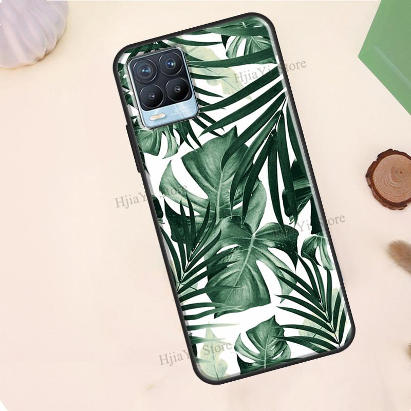 Leaves Monstera Green For Realme 10 Pro Plus C55 C35 C33 C31 C30 C21Y GT Neo 5 OnePlus 11 10T Nord CE 2 Lite Case