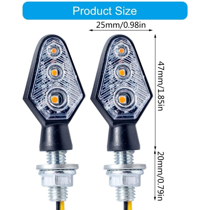 Motorcycle LED Blinkers Signal Lamps with 25cm Wiring, Easy Installation, 30000 Hours Lifespans, for ATVs and Motorbikes