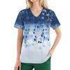 Women's V-neck Fashion Casual Printed Tops And Protective Workwear