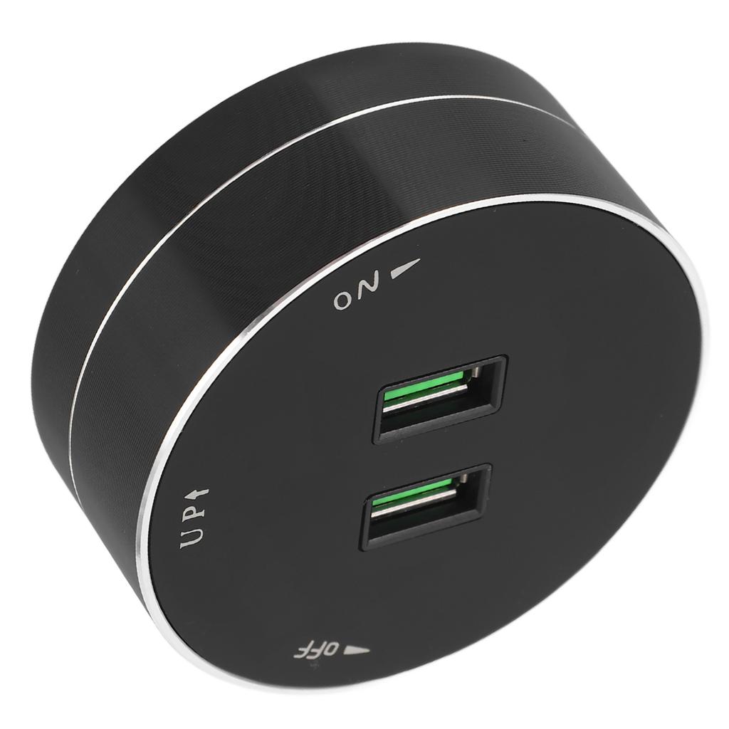 Akkubetriebener Stromschienenadapter Dual-USB-Anschluss Multifunktionaler Runder Steckdosenadapter mit Lichtanzeige