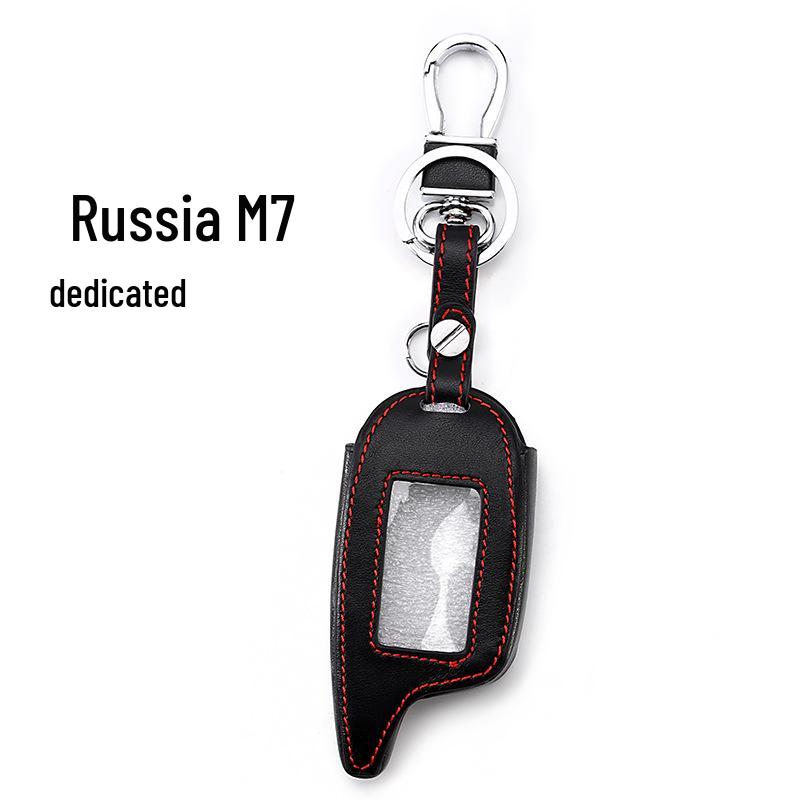 

MAGICAR M7 Remote Control Genuine Leather Key Case and Keychain for Russia Pearlescent Bag Packaging