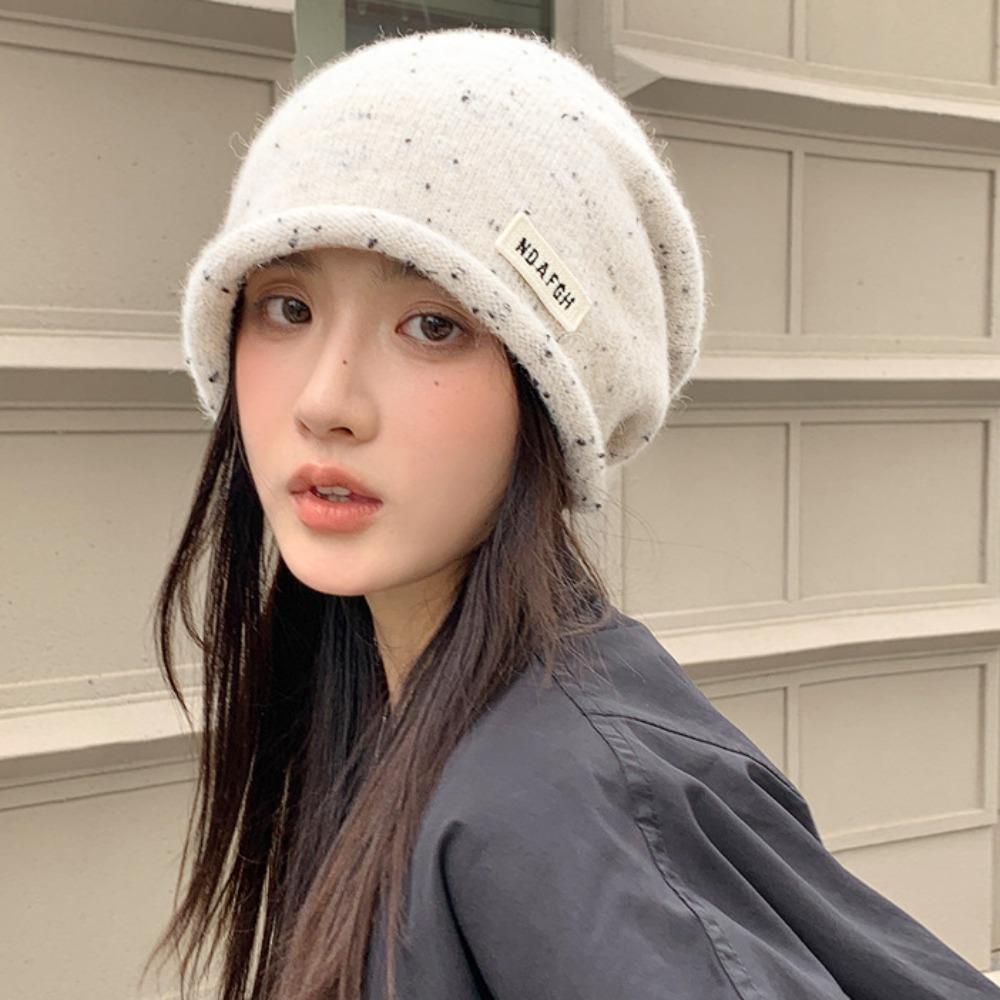 Trendy Wool Beanies Hat Vintage Knitted Hat Fashion Winter Pullover Hat  Outdoor