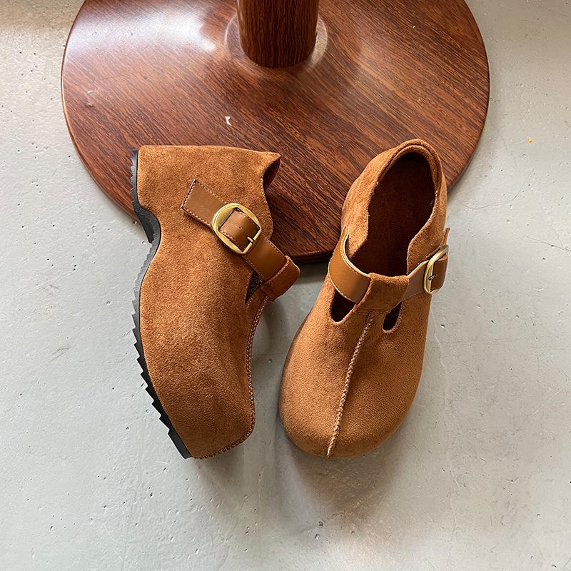 Absorbierende Filzsohle Big Head Mode Einzelne Schuhe 2025 Herbst und Winter Neu Leichter Luxus Hoher Sinn Mary Jane Schuhe Vielseitiges Designgefühl Damen