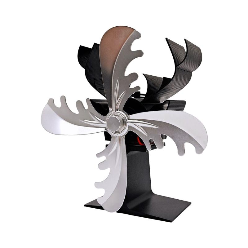 Christmas Fireplace Fan 4Blades Stove Fan Without Power Fireplace Fan for Wood Stove Quiet Operation