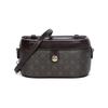T Monogram Brand Micro Logo Adjustable Detachable Shoulder Strap Cosmetic Bag Women Handbag Black Brown 165012-200