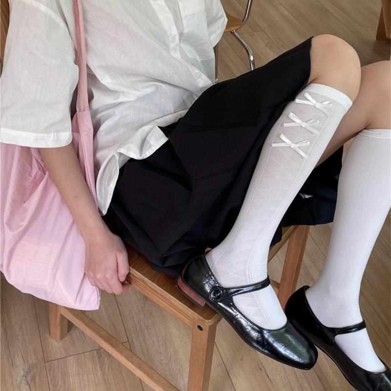 Womens Calf Socks, Sweet Girl Lace Ruffle Knee Socks Fashion Ladies Girl Princess Mesh Socks Japanese Stockings