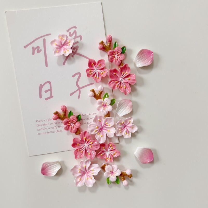 3D Float Cherry Blossom Flower Car Decorations DIY Resin Stickers Fashion Ornaments For Car Rear Fit For Cars Electric Vehicles
