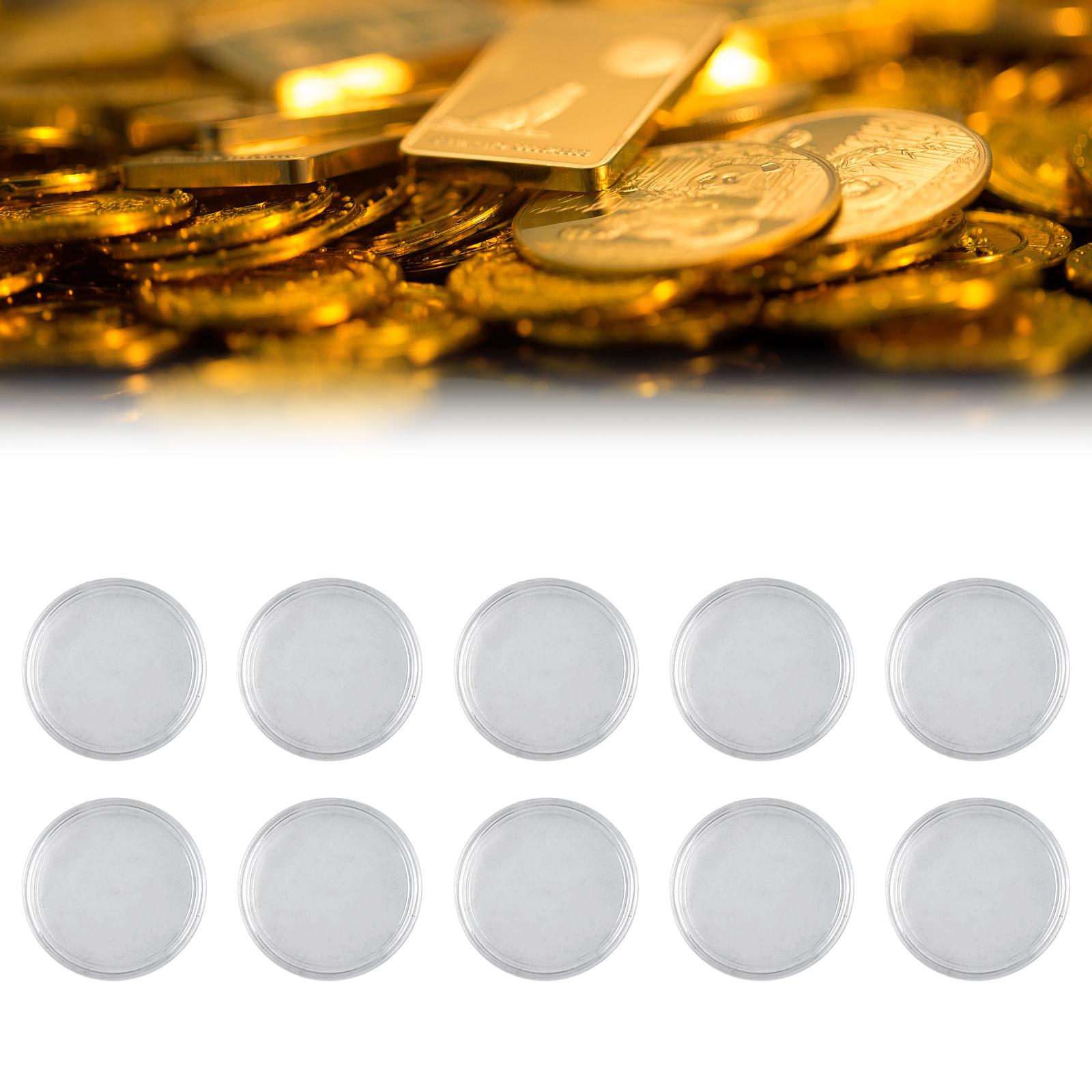 10Pcs Coin Case Transparent Round Storage Case Holder Coin Plastic Box 38/50mm 10pcs Coin Collection Box Storage Boxes 38mm